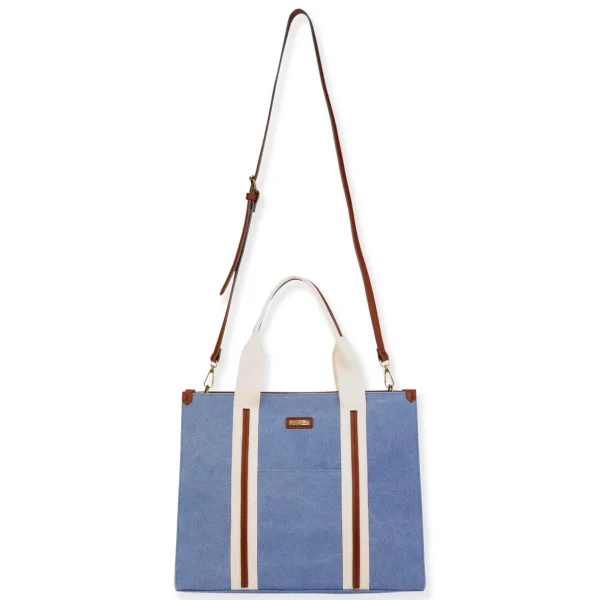 Blue, Canvas Shoulder Tote | CE6621 B