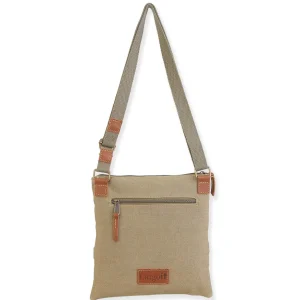 Stonewashed Crossbody Genuine Leather Trim | SNS6324