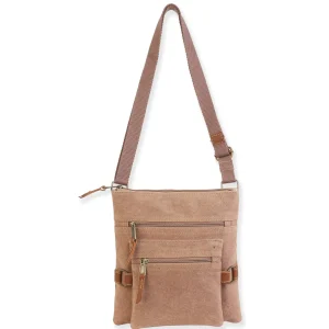 Stonewashed Crossbody Genuine Leather Trim | SNS6324