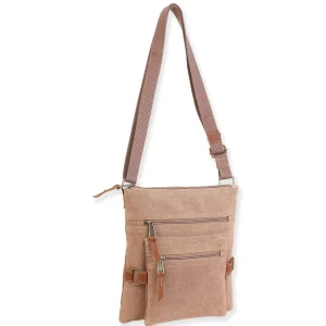 Stonewashed Crossbody Genuine Leather Trim | SNS6324
