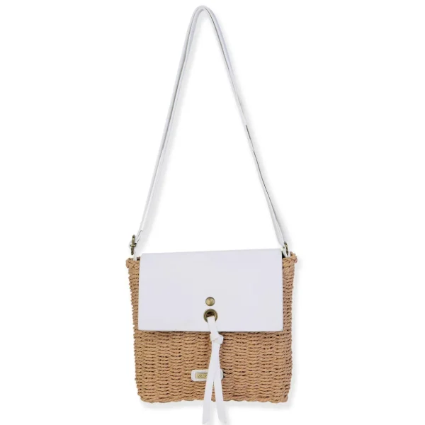 White, Paper Straw Crossbody | CE6712 A