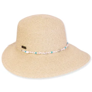 Women's Beige, Paperbraid Tapered, Brim 3.5"-2" | Sun N Sand | HH3274 B
