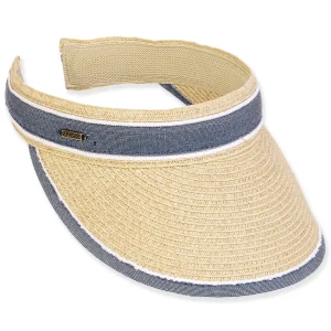 Women's Beige, Paperbraid Visor, Brim 3.5" | Sun N Sand | HH3319 B
