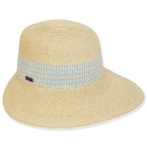 Women's Blue, Paperbraid Backless, Brim 4" | Sun N Sand | HH3242 B